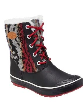 Keen Women's Elsa Duck Boots - Chili Pepper Aztec Design Size 6